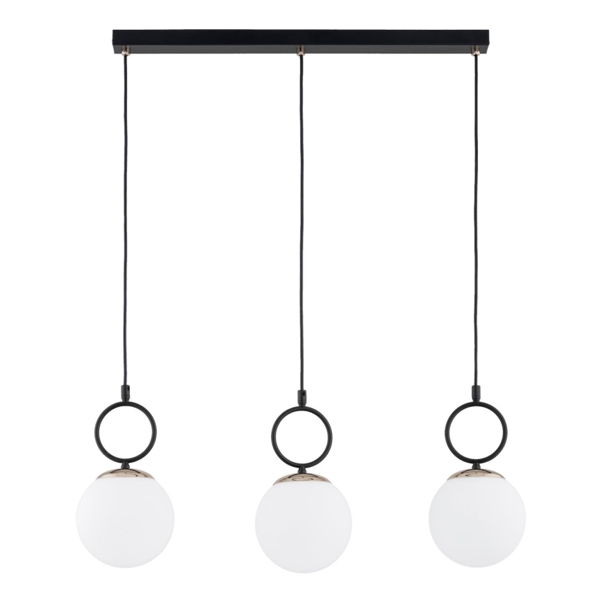 Підвісна люстра LISTER 3xE14/10W/230V чорний/білий