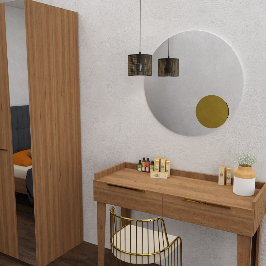 Підвісна люстра LOFT SHADE 1xE27/60W/230V діаметр 18 см чорний/золотий