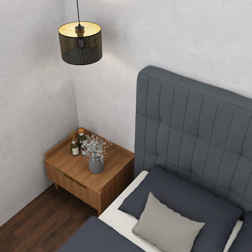 Підвісна люстра LOFT SHADE 1xE27/60W/230V діаметр 25 см чорний/золотий