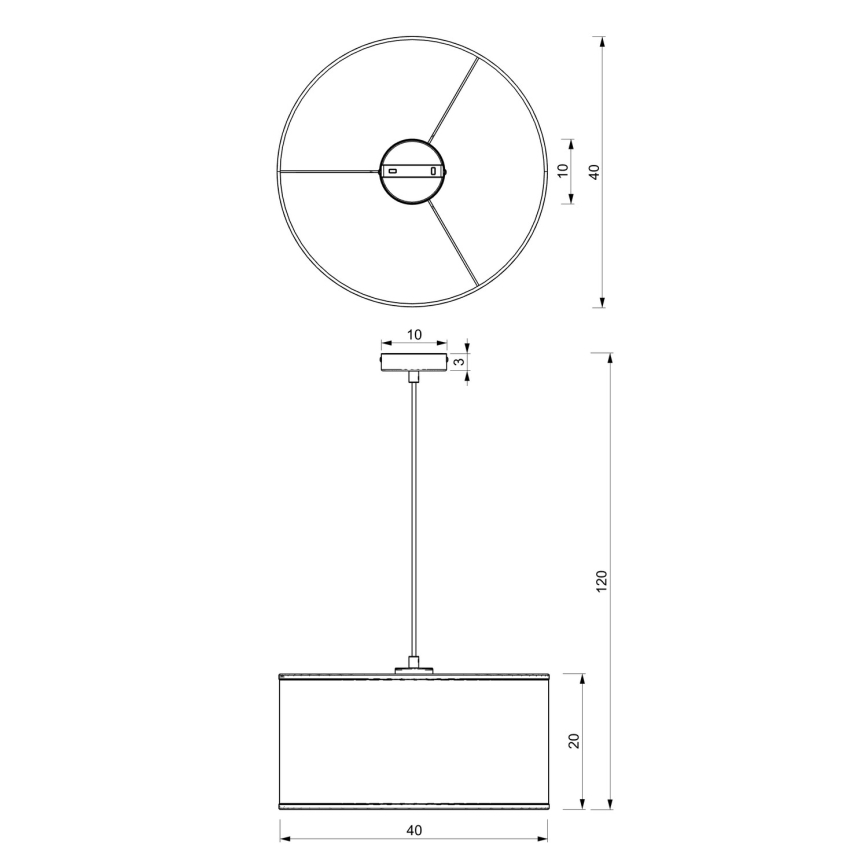 Підвісна люстра LOFT SHADE 1xE27/60W/230V діаметр 40 см чорний