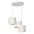 Підвісна люстра LOFT SHADE 3xE27/60W/230V білий/золотий