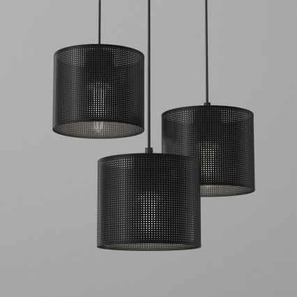 Підвісна люстра LOFT SHADE 3xE27/60W/230V чорний