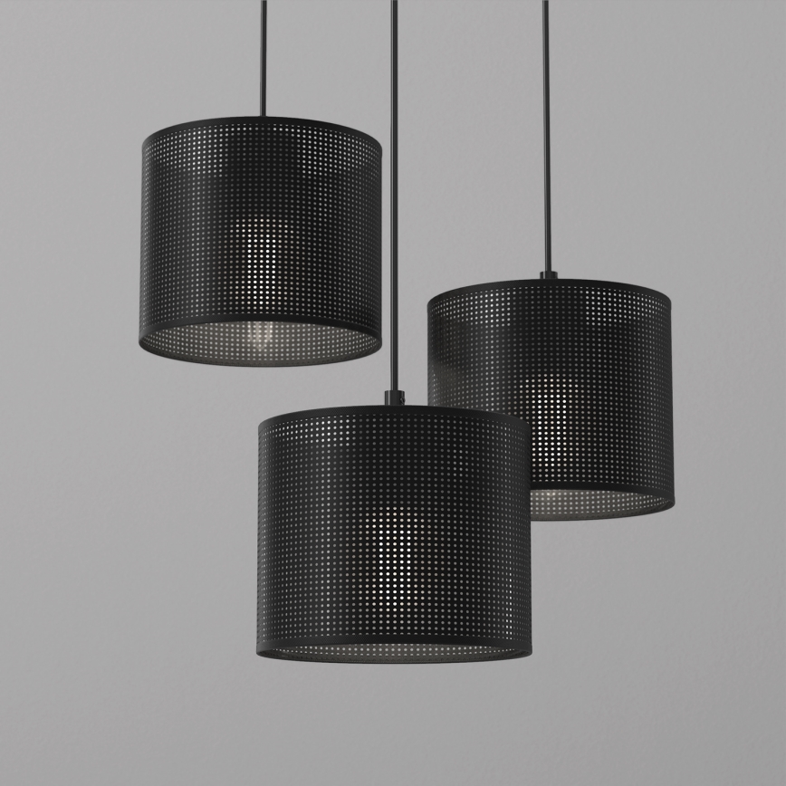 Підвісна люстра LOFT SHADE 3xE27/60W/230V чорний
