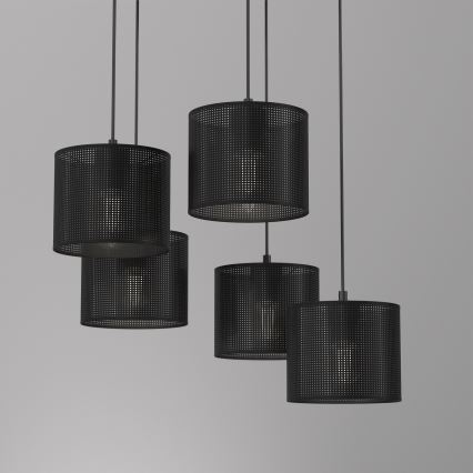 Підвісна люстра LOFT SHADE 5xE27/60W/230V чорний
