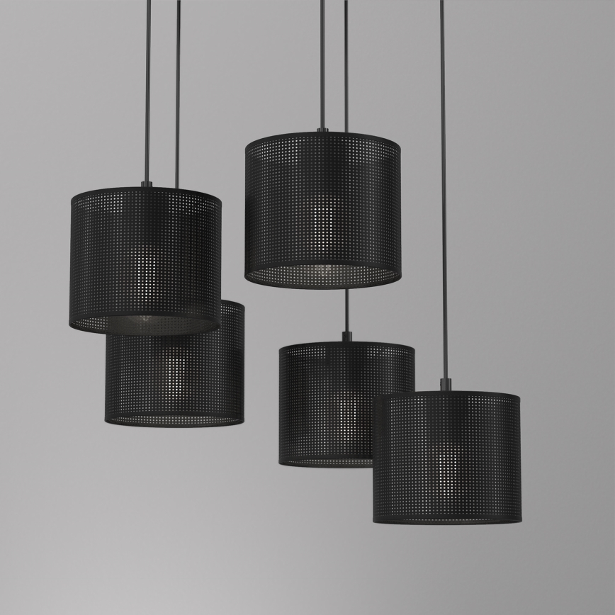 Підвісна люстра LOFT SHADE 5xE27/60W/230V чорний