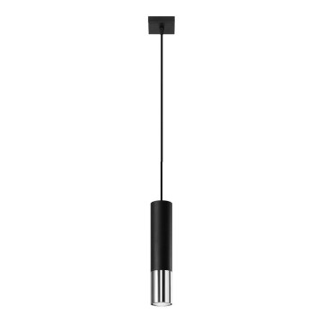 Підвісна люстра LOOPEZ 1xGU10/10W/230V чорний/глянцевий хром