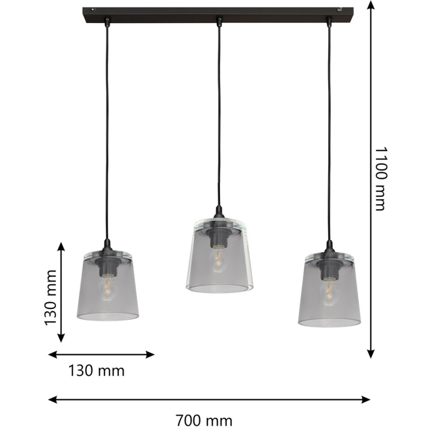 Підвісна люстра LUCEA 3xE27/15W/230V