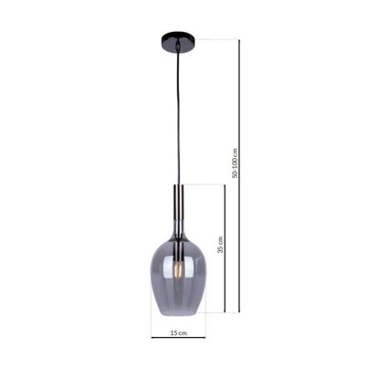 Підвісна люстра LUGANO 1xE14/40W/230V сірий