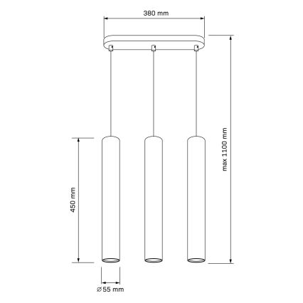 Підвісна люстра LUNGOMARE 3xGU10/10W/230V золотий