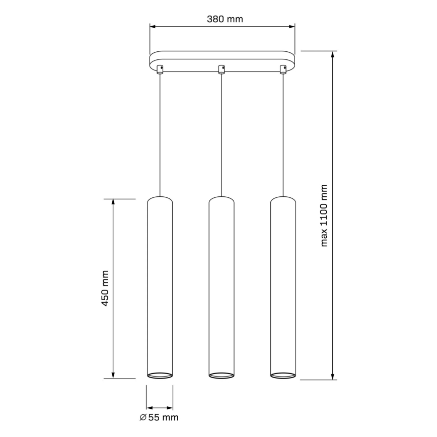 Підвісна люстра LUNGOMARE 3xGU10/10W/230V золотий