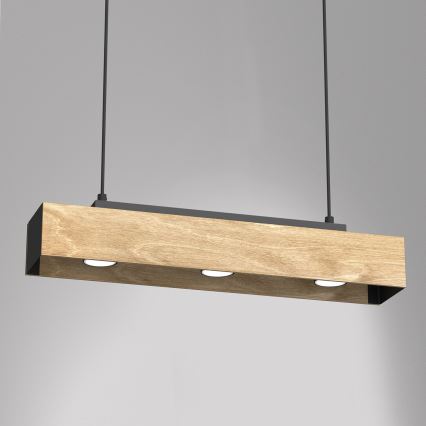 Підвісна люстра MAISON 3xGU10/8W/230V коричневий/дуб