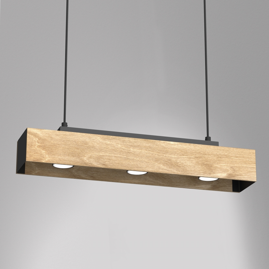 Підвісна люстра MAISON 3xGU10/8W/230V коричневий/дуб