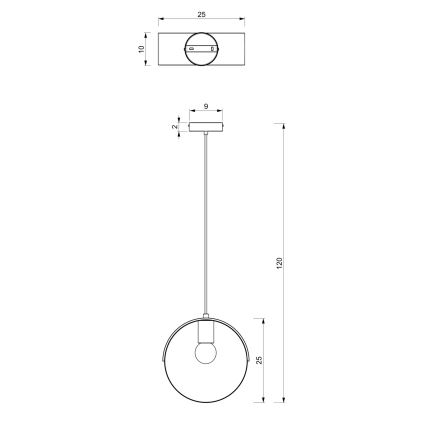 Підвісна люстра MALM 1xE27/60W/230V