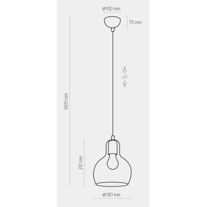Підвісна люстра MANGO 1xE27/60W/230V