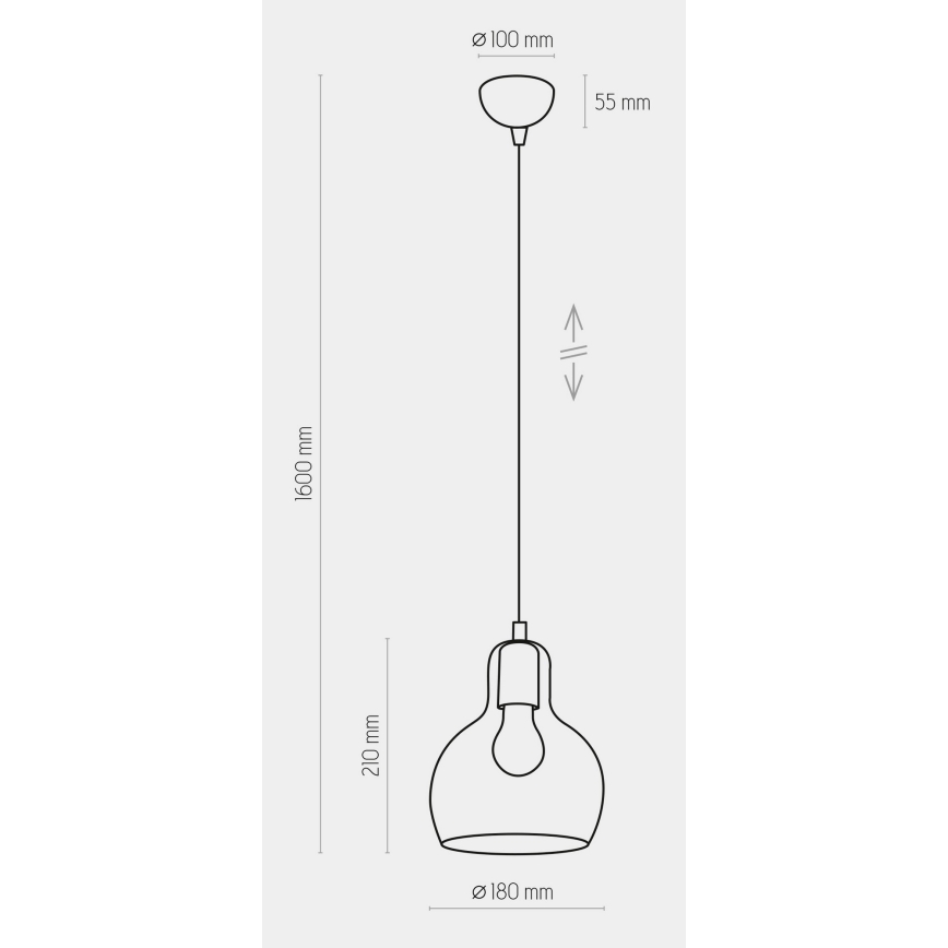 Підвісна люстра MANGO 1xE27/60W/230V