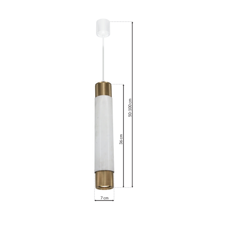 Підвісна люстра Marble білий/латунь 1xGU10/8W/230V