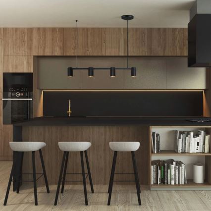 Підвісна люстра MARIBEL 4xGU10/10W/230V чорний