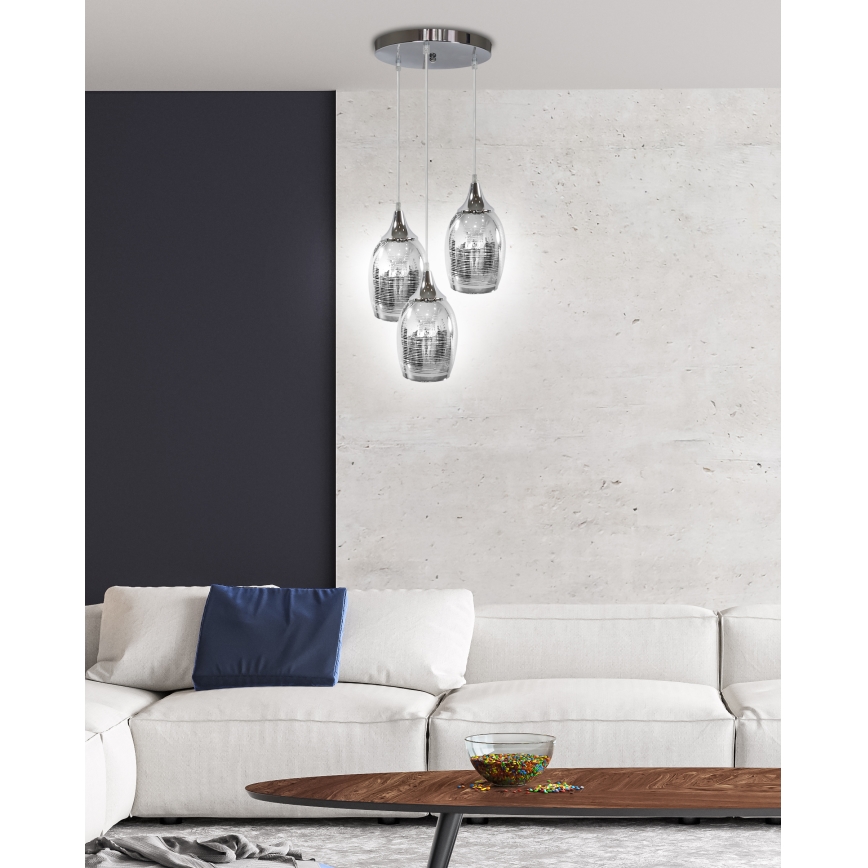 Підвісна люстра MARINA 3xE27/60W/230V