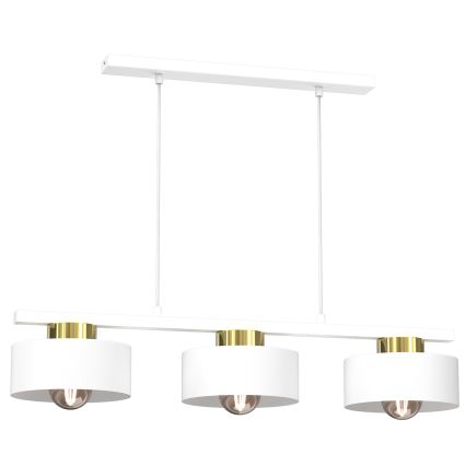 Підвісна люстра MARTI 3xE27/15W/230V білий/золотий