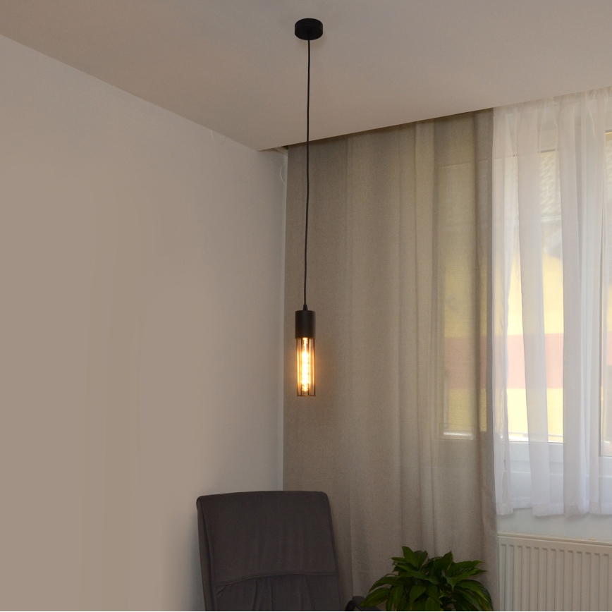 Підвісна люстра MELODY 1xE27/15W/230V чорний