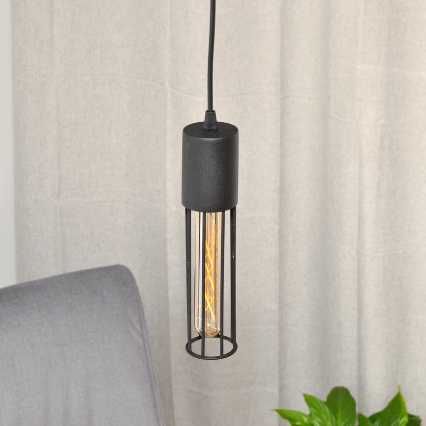 Підвісна люстра MELODY 1xE27/15W/230V чорний