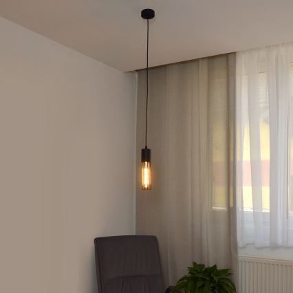 Підвісна люстра MELODY 1xE27/15W/230V чорний