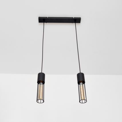 Підвісна люстра MELODY 2xE27/15W/230V чорний