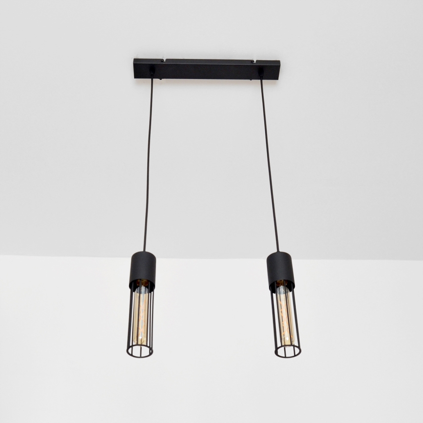 Підвісна люстра MELODY 2xE27/15W/230V чорний