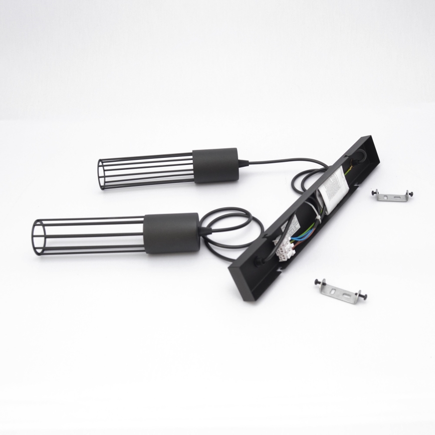 Підвісна люстра MELODY 2xE27/15W/230V чорний