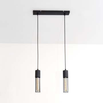Підвісна люстра MELODY 2xE27/15W/230V чорний