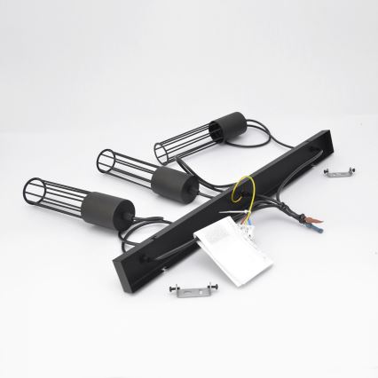 Підвісна люстра MELODY 3xE27/15W/230V чорний