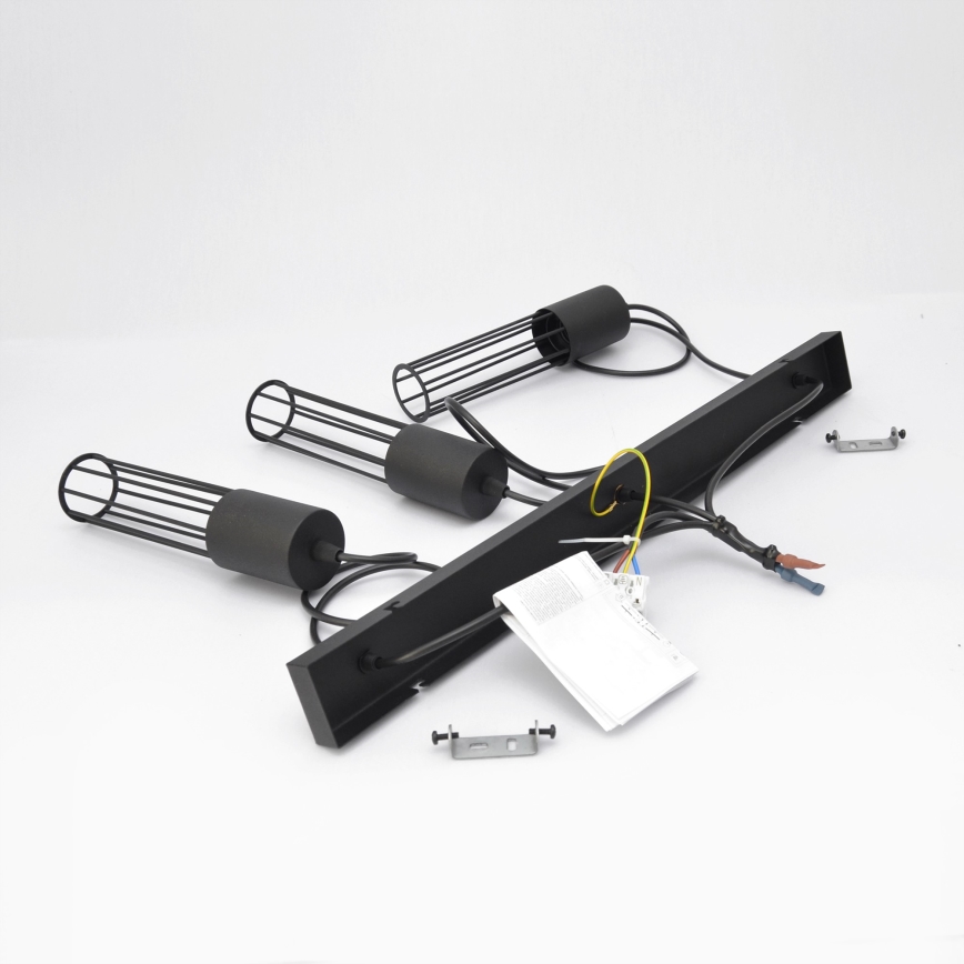 Підвісна люстра MELODY 3xE27/15W/230V чорний