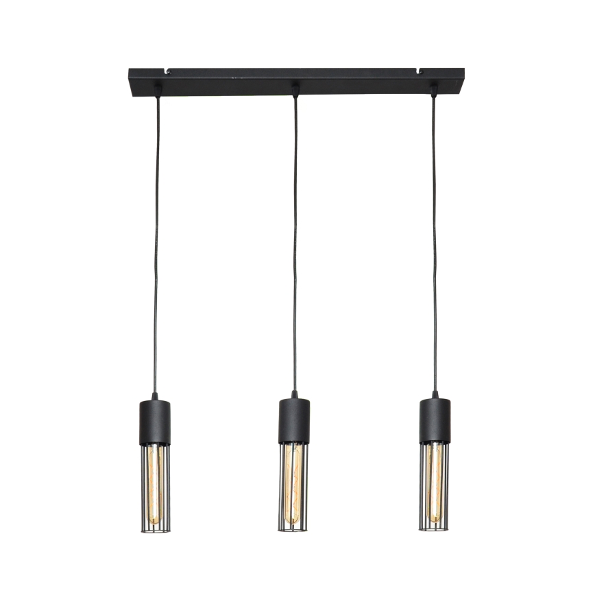 Підвісна люстра MELODY 3xE27/15W/230V чорний