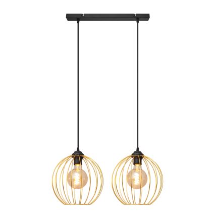 Підвісна люстра MERCURE 2xE27/15W/230V золотий/чорний