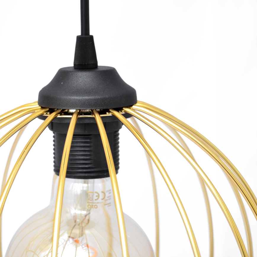 Підвісна люстра MERCURE 3xE27/15W/230V золотий/чорний