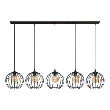 Підвісна люстра MERCURE 5xE27/15W/230V чорний