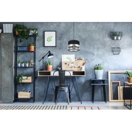 Підвісна люстра MILO 1xE27/60W/230V срібний/чорний