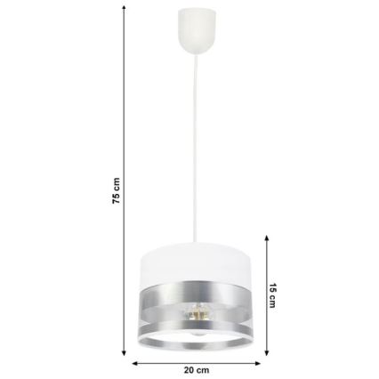 Підвісна люстра MILO 1xE27/60W/230V срібний