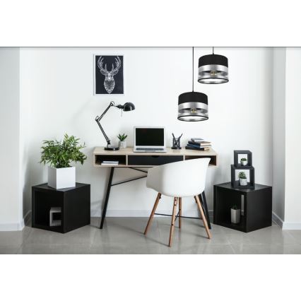 Підвісна люстра MILO 2xE27/60W/230V срібний/чорний