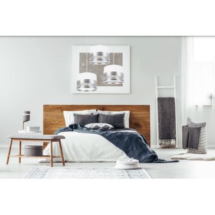 Підвісна люстра MILO 3xE27/60W/230V срібний