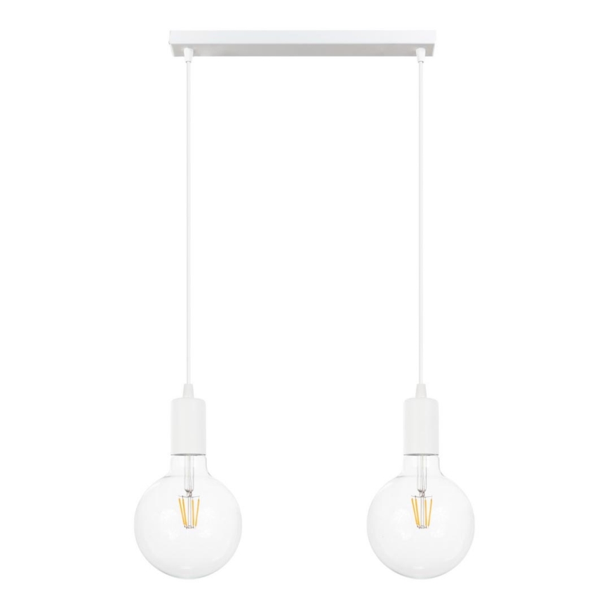 Підвісна люстра MIROS 2xE27/60W/230V білий