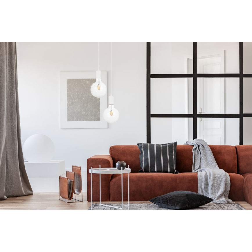Підвісна люстра MIROS 2xE27/60W/230V кругла білий