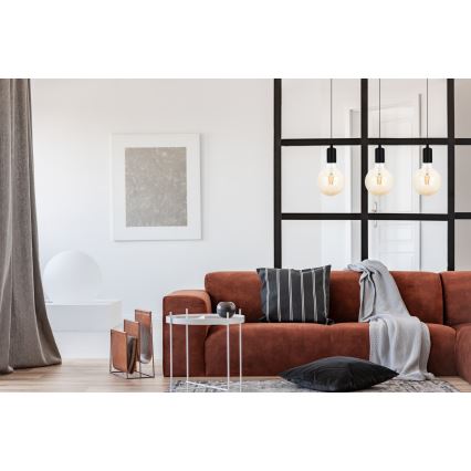 Підвісна люстра MIROS 3xE27/60W/230V чорний