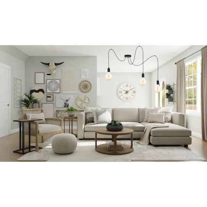 Підвісна люстра MIROS 3xE27/60W/230V павук чорний