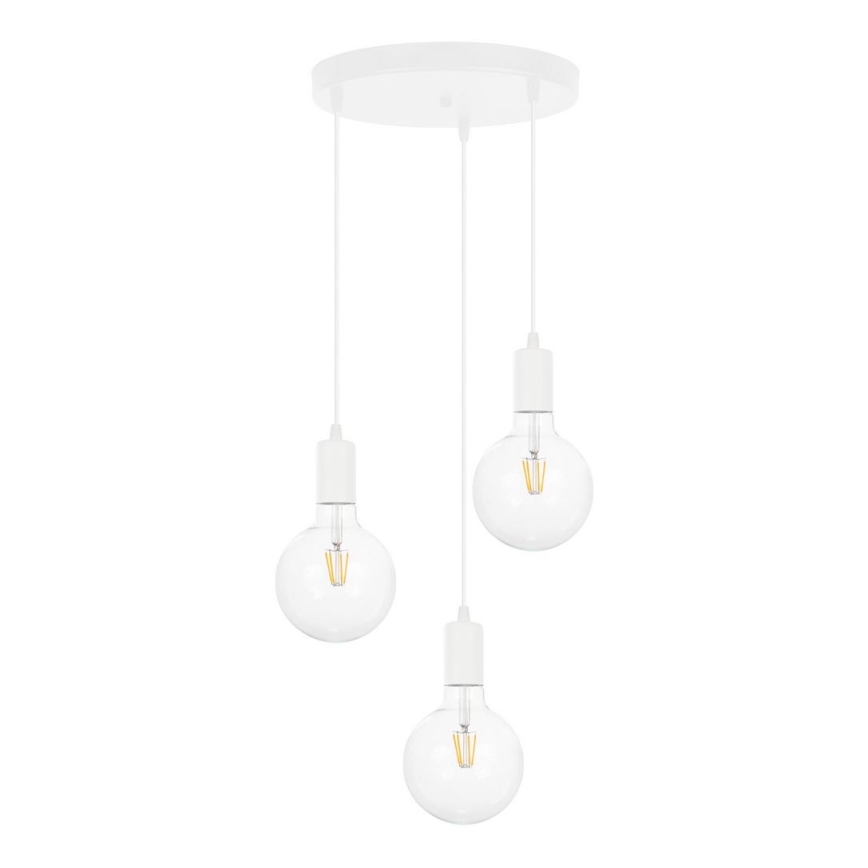 Підвісна люстра MIROS 3xE27/60W/230V кругла білий