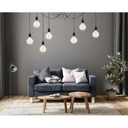 Підвісна люстра MIROS 7xE27/60W/230V павук чорний