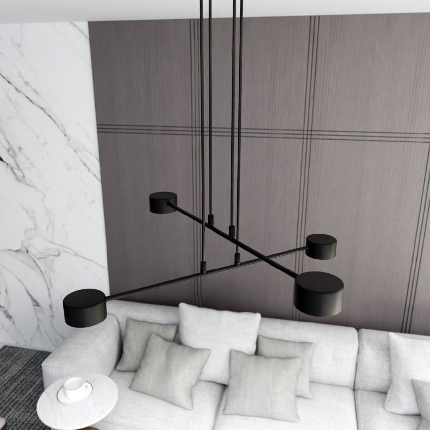 Підвісна люстра MODUS 4xGX53/10W/230V чорний