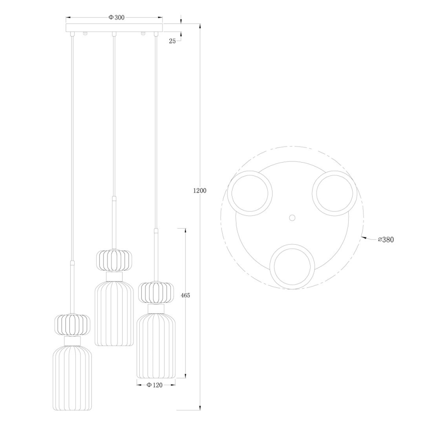 Підвісна люстра MOLLY 3xE14/40W/230V діаметр 38 см барвиста