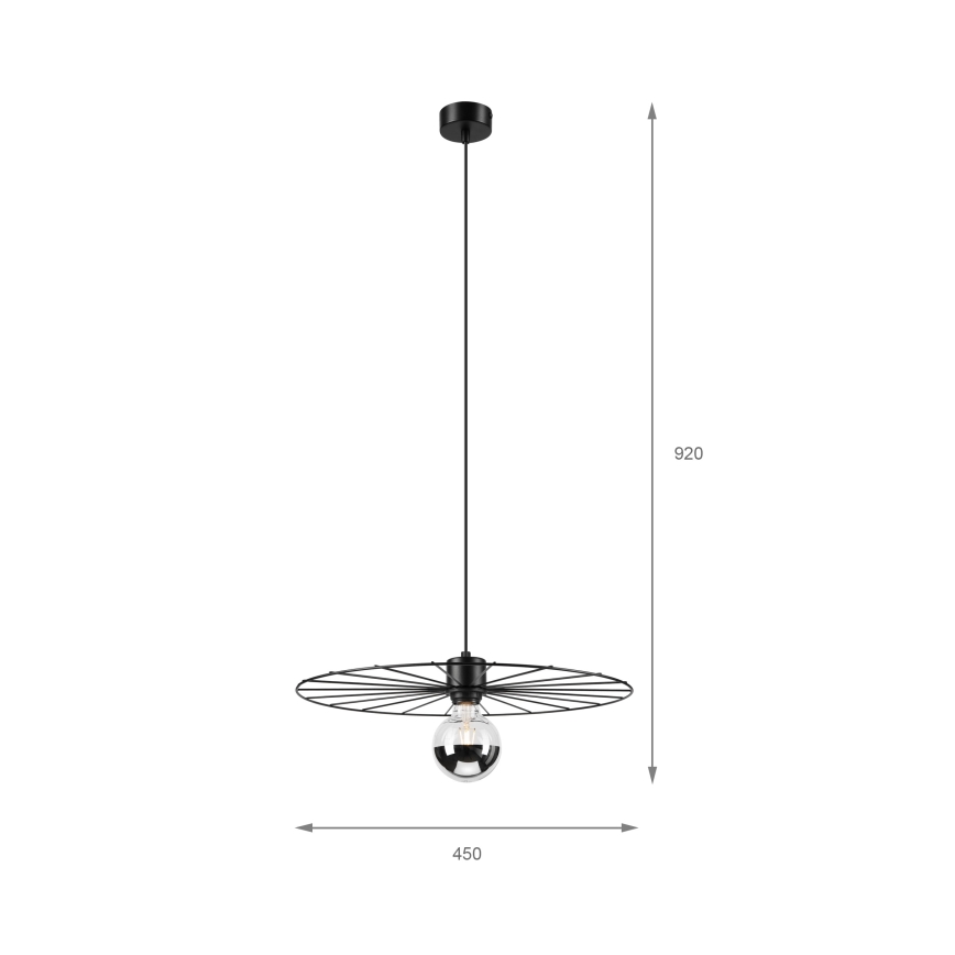 Підвісна люстра MONTANA 1xE27/15W/230V діаметр 45 см чорний