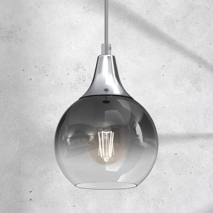 Підвісна люстра MONTE 1xE27/60W/230V діаметр 15 см матовий хром